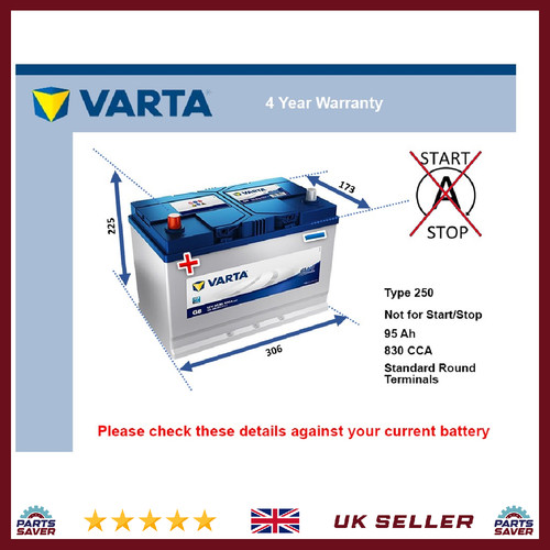 Car battery varta 250 - car, g8