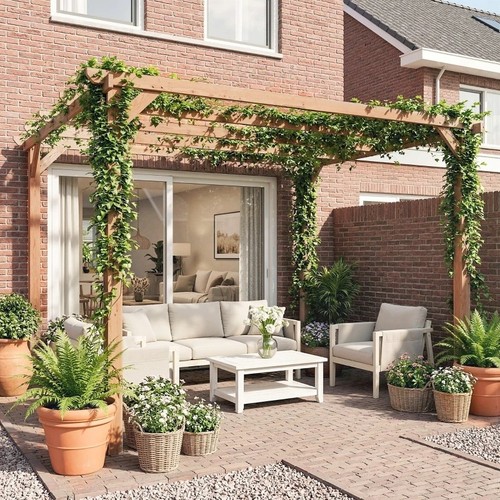 Wooden pergola garden - wooden,