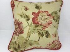16" Laura Ashley Hepworth Gold Floral Handmade Cushion Cover Piped Burnt Orange
