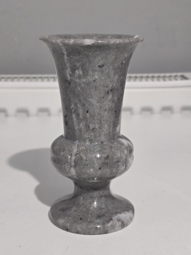 Vintage grey marble bud vase - vintage,