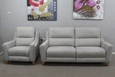 Parker Knoll Portland Biege Fabric Power Large 2 Seater Sofa & Power Armchair