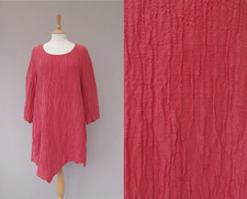 Grizas Silk & Linen Coral Tunic Top Size L 14, 16, 18 JE1771