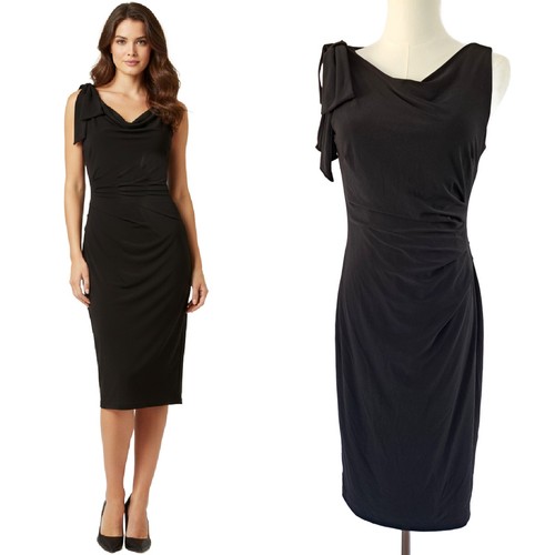 Lauren black jersey - black, ruched