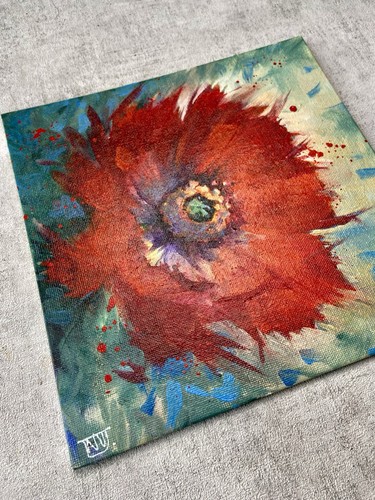 Original oil painting red
