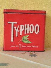 Vintage Typhoo Tea Caddy Tin 1995 measures 14cm x 9cm x 14cm. 