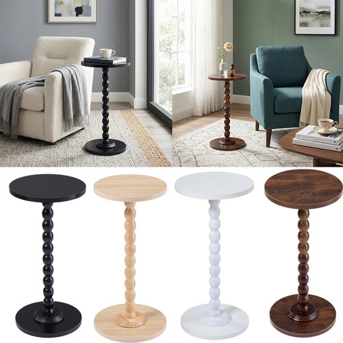 Wooden round side table - round,