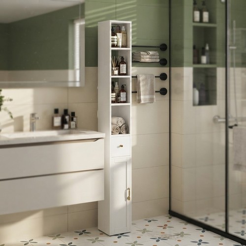 Space saving white bathroom - space-saving,