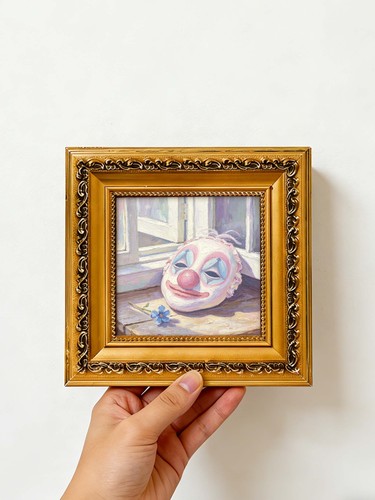Clown mask window oil - clown,