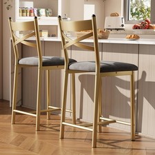 Set of 2 Bar Stools Breakfast