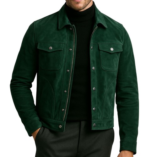 Men genuine suede leather - men's,