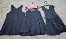 New Girls School Dress Bundle x 4 Age 2-3 M&S Years Navy Pinafore Uniform