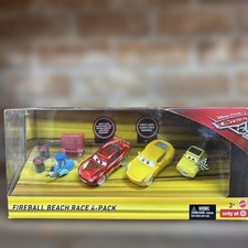Hot Wheels Cars Fireball Beach Race 4-Pack with Accessories, used