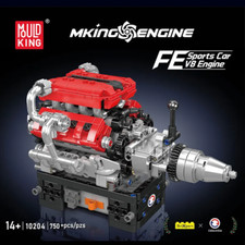 Mould King 10204 Motorised Electronic Control dynamic FE Racing V8 engine Model 