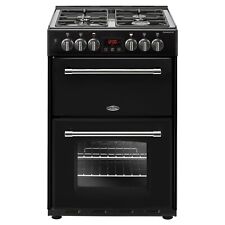 Belling Mini Range Farmhouse 60cm Dual Fuel Range Cooker 4 Burner Hob Black 60DF
