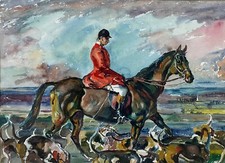 Large Hunting Watercolour