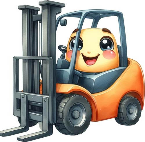 Colour forklift truck wall - forklift, art
