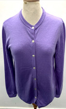 PETER HAHN WOMEN'S PURPLE CARDIGAN PURE NEW WOOL SIZE 12