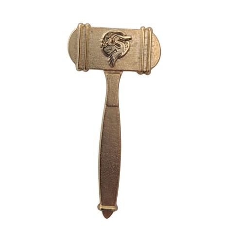 Vtg gold tone gavel lapel - lapel, pin