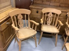 Old Used Fiddle Back Farmhouse Kitchen Carver Chairs ( £135 Each 2 Available)