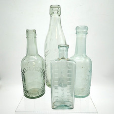 X4 Vintage Glass Bottles