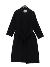 COS Women's Coat XXS Black Wool with Lyocell Modal Overcoat