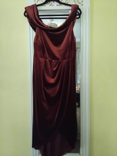 Dark Red Velvet Dipped Hem