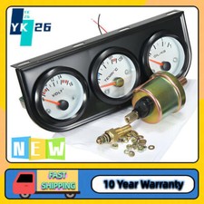 Universal 52mm Triple Gauge Set Car Oil Pressure Voltage Meter Water 3in1 Temp