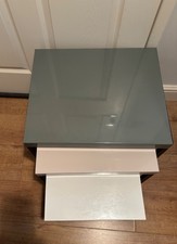 Vintage habitat tables - set of 3 nested metal  tables with wooden legs