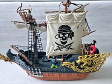 Pirate Captain Playset Pirate Ship Set With Action Figures Deluxe 15×22" VGC