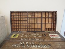 Vintage Wooden Printers Tray