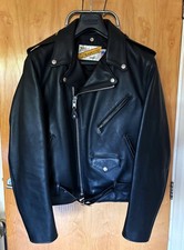Schott Perfecto 618 Leather Jacket Size 40 Motorcycle Biker Black RRP £1,400 