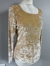 VTG St Michael for M&S crushed velvet velour long sleeve top UK 14
