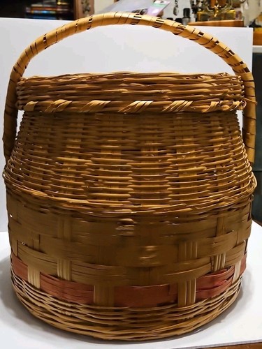 Vintage large hand woven split - vintage, hand-woven