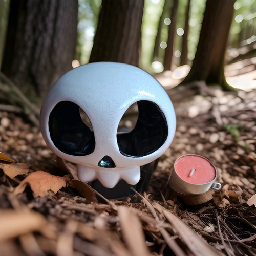 Sweet skulls head tea - skulls, light