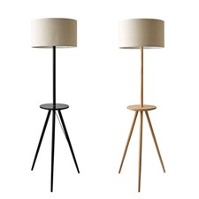 Wooden Tripod Floor Lamp Side