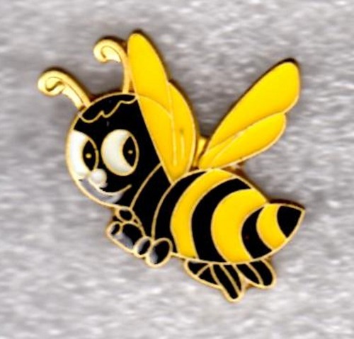 Bee pin badge slightly - pin,