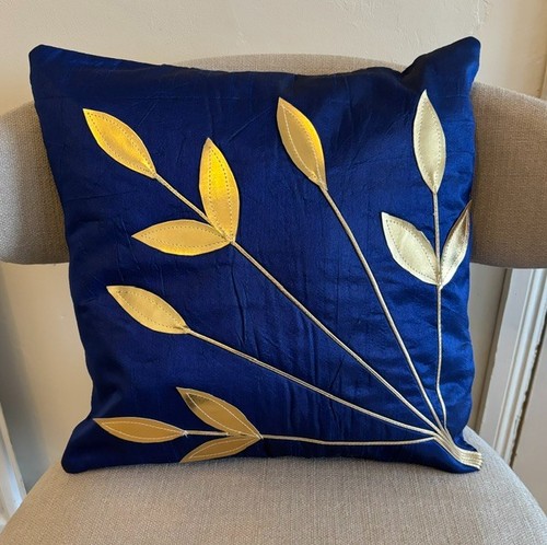 Faux silk royal - blue, cushion