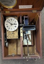 Antique Rare Gledhill Brook Time Recorder in Oak Case