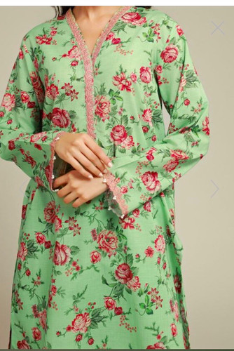 Green floral salwar kameez - floral,