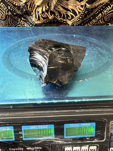 Black obsidian rough chunk - black,