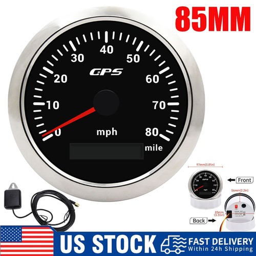 85mm gps speedometer mph - speedometer, 0-80
