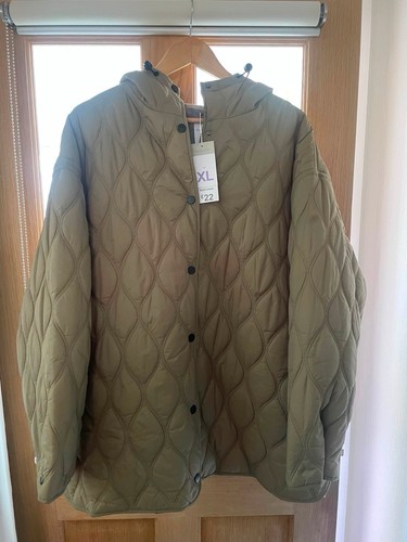 Khaki green quilted coat - khaki,