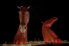 The Kelpies at night, Red