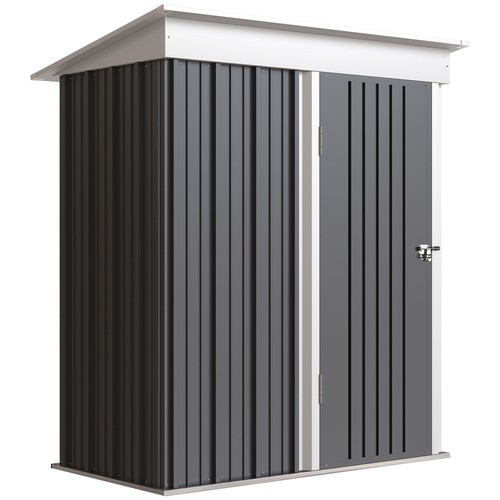Lean metal garden shed - lean, to
