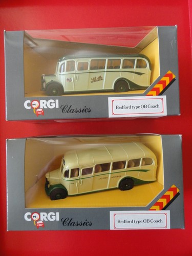 Two corgi bedford buses - two,