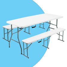 6ft Folding Trestle Table Bench Heavy Duty Foldaway Lightweight Christmas Dinner