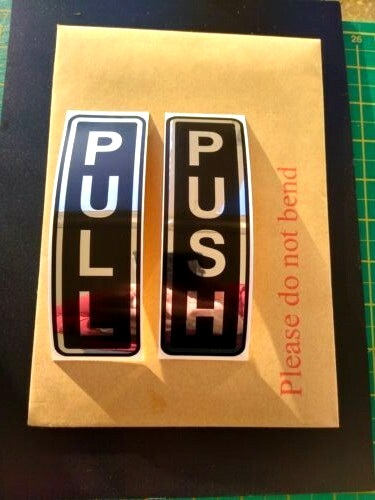 Push pull door - push, sticker