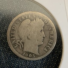1905 Philadelphia Mint Silver Barber Dime