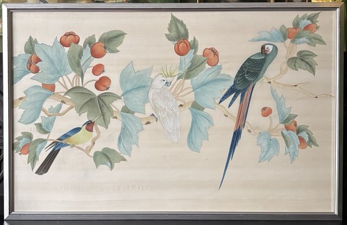 Vintage gouache textile - gouache,