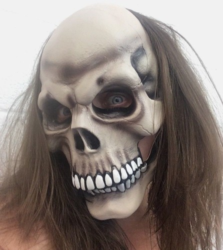 Human skull moving mouth mask - skull,